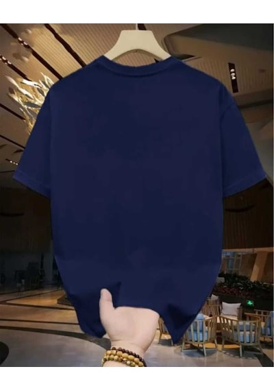 Kozia Outdoors Maloçbey Modern Siyah Baskılı Oversize Unisex Basic O Yaka T-shirt Lacivert