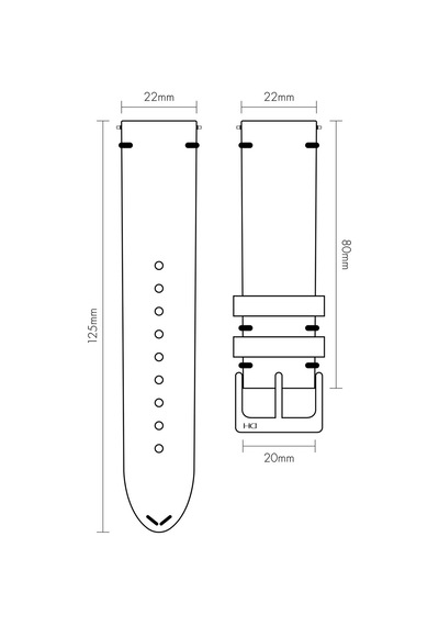 Rs2004s Renesance Deri Kayış -kahverengi - 22mm Şeffaf