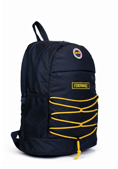 Fenerbahçe Lisanslı İpli Sırt Çantası - 3 Bölmeli Laptop Gözlü Sarı Lacivert Okul Çantası Çok Renkli