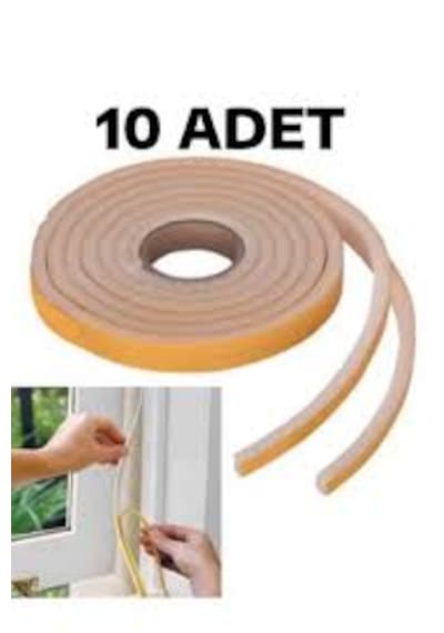 10 Adet Süngerli Yapışkanlı Kapı Bandı Isı Yalıtım Süngeri 5 M