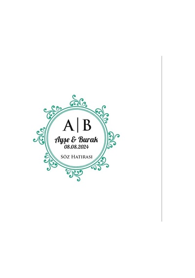 Çokgen Kenarlı Dikdörtgen Mühür Kalın Kına Nişan Düğün 3x3 Cm Özel Etiket / 50 Adet Sticker Beyaz
