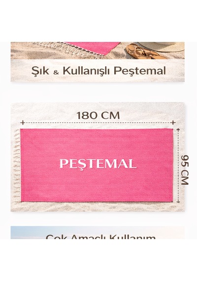 Plaj Havlusu Peştemal %100 Pamuk Gözde Kiremit