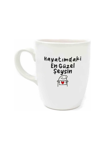 Hayatımdaki En Güzel Şeysin Krem Oval Kupa - Hediyelik Kupa Fincan Mug