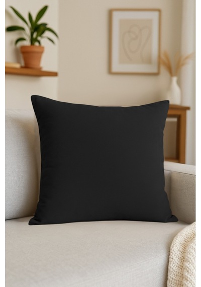 Luna Serisi Kadife Dokulu Kırlent Kılıfı 45 X 45 Cm - Siyah