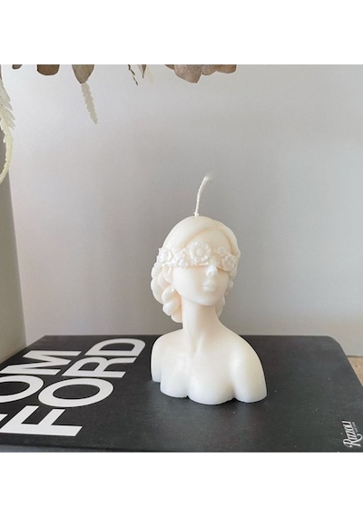 Bernami Mumluk Şamdanpinterest Soya Wax Çiçek Maskeli Kız Mum Diğer