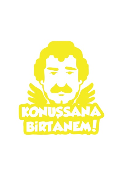 Müslüm Gürses Silüet Araba Sticker 17x17 Cm Sarı