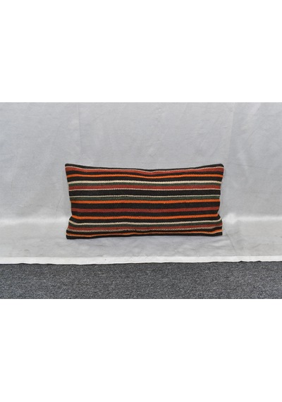 Zehra Abla Halı Yeni El Dokuma Dekoratif Lumbar Kilim Kırlent Yastık Kılıfı 6877 Çok Renkli