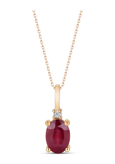 925 Ayar Gümüş Oval Kesim Yakut Ve Pırlanta Taşlı Rose, Sarı Altın Ve Gümüş Kaplama Hediye Kolye Gümüş 925 Ayar Gümüş Oval Kesim Yakut Ve Pırlanta Taşlı Rose, Sarı Altın Ve Gümüş Kaplama Hediye Kolye Gümüş