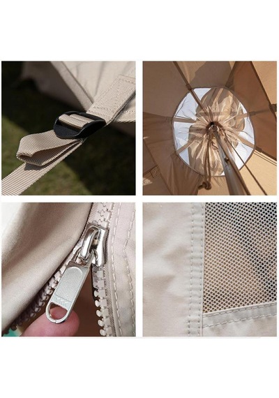 Naturehike Brighten 6.4 Lüks Piramit Pamuk Glamping Çadırı Kopya Açık Bej