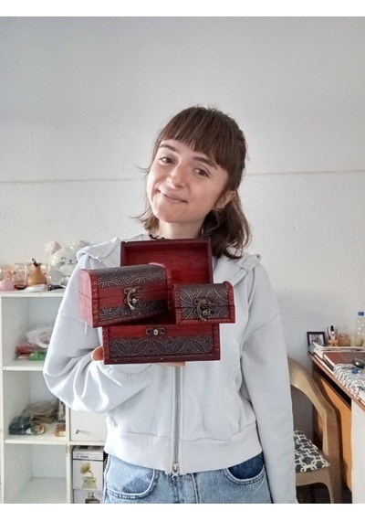 Vintage Nostaljik Desenli 3'lü Ahşap Deri Detaylı Sandık Kutu Seti / Dekoratif Takı Ve Hatıra Kutusu Açık Kahverengi Vintage Nostaljik Desenli 3'lü Ahşap Deri Detaylı Sandık Kutu Seti / Dekoratif Takı Ve Hatıra Kutusu Açık Kahverengi
