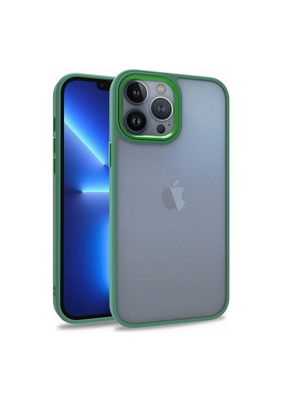 Apple Uyumlu iPhone 13 Pro Max Kılıf Zore Flora Kapak Yeşil