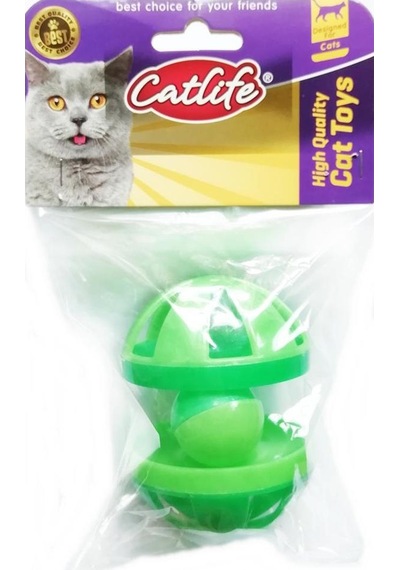 Catlife Çıngıraklı Sesli Büyük Boy Topaç Kedi Oyuncağı 9 CM