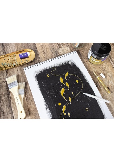 Gesso Boya Fırçası Seti, 3 Fırça Seti, 2, 4 Ve 6 Boylarında, Düz Fırçalar, Gesso, Akrilik, Yağlı Boya, Sulubo