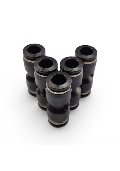 Pnömatik Düz Ekleme Jakı Hortum Birleştirici Rekor 4 - 6 - 8 - 10 - 12 Mm Seçenekli - 5'li Set 8 MM