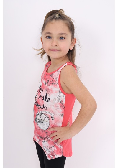 Toontoy Kids Toontoy Kız Çocuk Bisiklet Baskılı Atlet Nar Çiçeği
