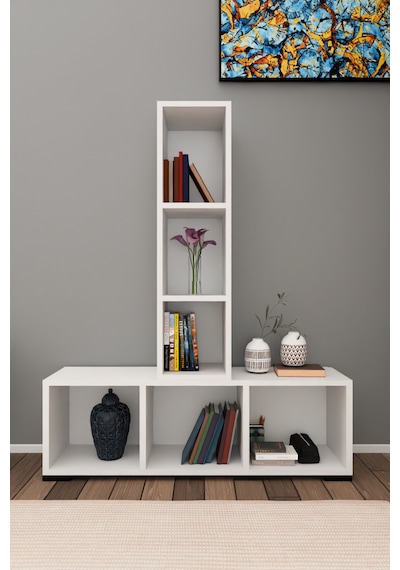 Yvz Home Jüpiter -1 Kitaplık Beyaz Yvz Home Jüpiter -1 Kitaplık Beyaz