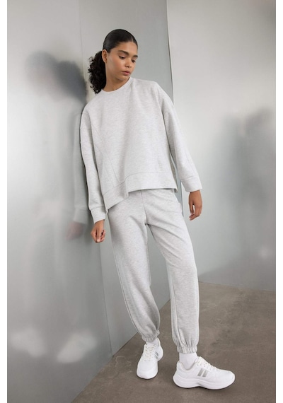 DeFactoFit Oversize Geniş Kalıp İnce Sporcu Eşofman Altı Çift Cepli Jogger Paça Standart Boy Skuba Dalgıç Kumaş Z6694AZ24AUGR93