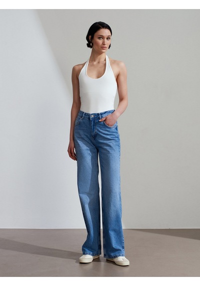 DİLVİN Dilvin Kadın 21052 Halter Yaka Ekru Bluz - 101a21052