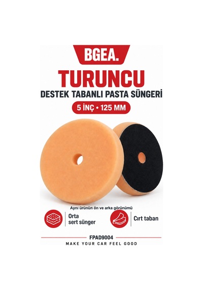 Bgea 5 İnç 125 Mm Turuncu Destek Tabanlı Pasta Süngeri