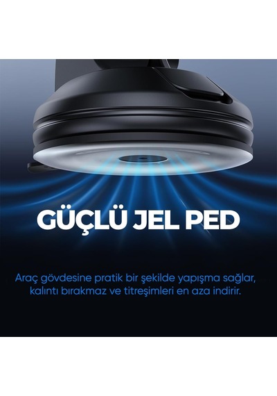 By Deji Active 360 Vantuzlu Araç İçi Telefon Tutucu - Vakumlu Akrobat Araba Telefon Tutacağı Genel