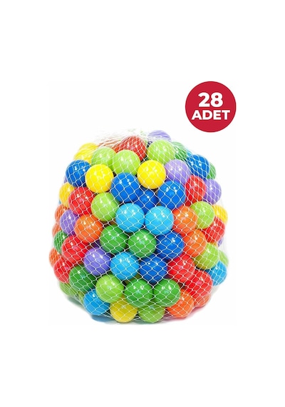 Havuz Topu - Şişme Oyun Havuz Topları 6 Cm 28 Adet - File, Havuz Topu Seti