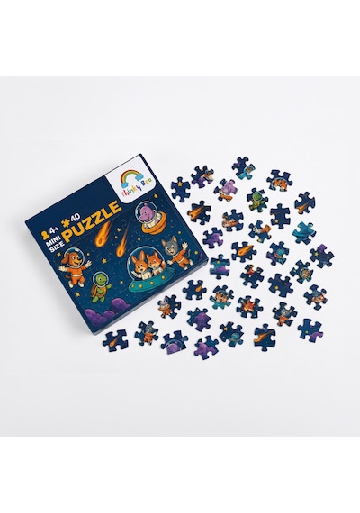 Astronotlar Mini Puzzle 40 Parça 3-7 Yaş Eğitici Çocuk Puzzle Yapboz