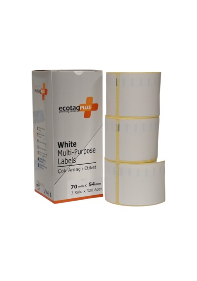 Ecotagplus Dymo Muadili Etiket - 70 Mm X 54 Mm - 5 X 320 Adet - Eko Paket - 99015 1