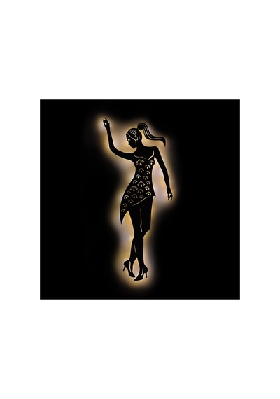Led Işıklı Dans Temalı Tablo Helen Dekoratif Gece Lambası Sarı - 737251295 Sarı
