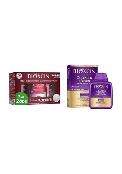 Al 2 Öde Saç Dökülmesine Karşı Bitkisel Şampuan 3 X 300 Ml Xbioxcin Collagen Biotin Ekstra Hacim Dolgunlaştırı