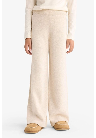 Defacto Kız Çocuk Beli Lastikli Wide Leg Pantolon F4124a825wner233 Ekru