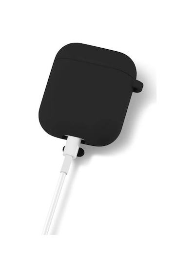 Wozlo Apple Uyumlu AirPods 1. Ve 2. Nesil Koruyucu Silikon Kılıf - Silikon Koruma Kılıfı - Siyah