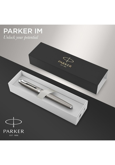 Parker Im Doldurucu / Krom Süslemeli Paslanmaz Çelik / Orta Uçlu Ve Mavi Mürekkepli Dolma Kalem / Hediye Kutusu Genel