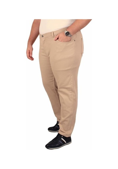 Starbattal Büyük Beden Klasik 5 Cep Gabardin Pantolon 11915 Bej Bej