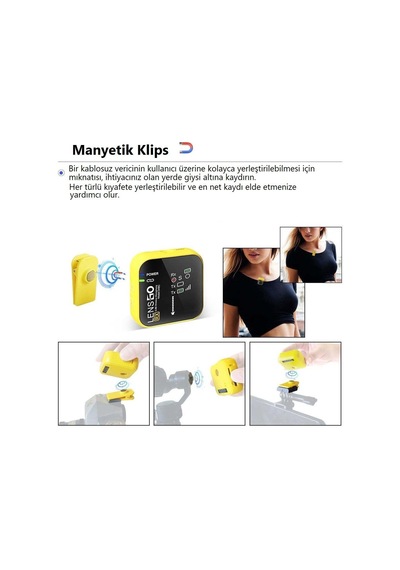 Lensgo 348C Sarı 1V1 Kablosuz Tekli Mikrofon Seti