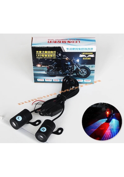 Motosiklet Melek Led Kanatlar Gölge Dekoratif Super Takım Mavi