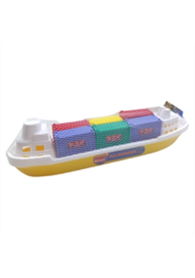 50 Cm Cargo Boat Konteyner Gemisi Suda Yüzen Büyük Oyuncak Gemi Renkli Konteynerli 001