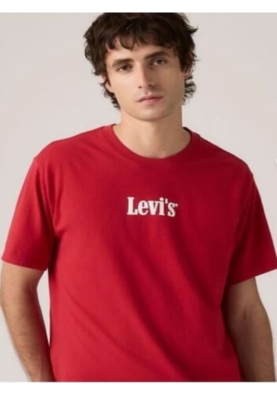 Levi's Erkek Bisiklet Yaka Kısa Kollu Kırmızı T-shirt - A20820363
