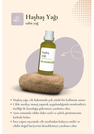 Sabunal Haşhaş Yağı 50 ML Nemlendirici Cilt Bakım