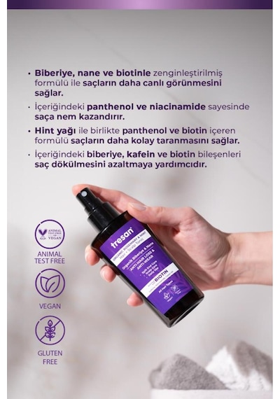Organik Biberiye & Nane Dökülme Karşıtı Kompleks Saç Toniği Biotin Ve Kafein 125 Ml