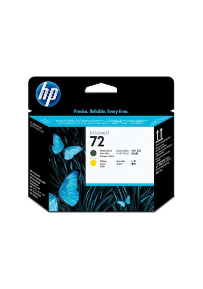 HP 72 Mat Siyah ve Sarı DesignJet Mürekkep Baskı Kafası