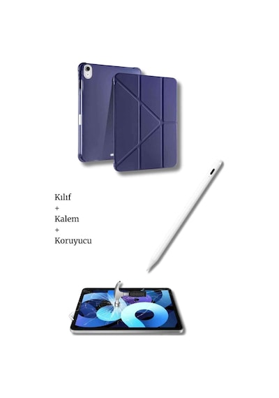 Apple Uyumlu iPad A16 11. Nesil Ve 10. Nesil A3355 A2757 Tablet Kılıfı Tablet Kalemi Ekran Koruyucu Set Tablet Kılıfı