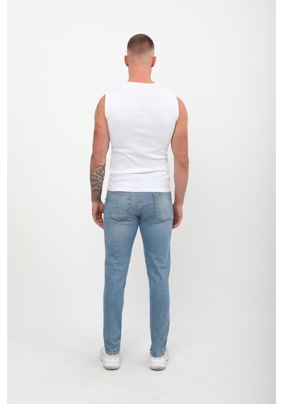 Erkek Skinny Fit Düşük Bel Dar Kesim Dar Paça Likralı Mavi Jean Pantolon Mavi Erkek Skinny Fit Düşük Bel Dar Kesim Dar Paça Likralı Mavi Jean Pantolon Mavi