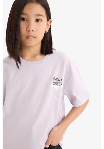 DeFacto Kız Çocuk Oversize Geniş Kalıp Bisiklet Yaka Sırt Baskılı Kısa Kollu Tişört E0357A825SMPR306 Mor DeFacto Kız Çocuk Oversize Geniş Kalıp Bisiklet Yaka Sırt Baskılı Kısa Kollu Tişört E0357A825SMPR306 Mor