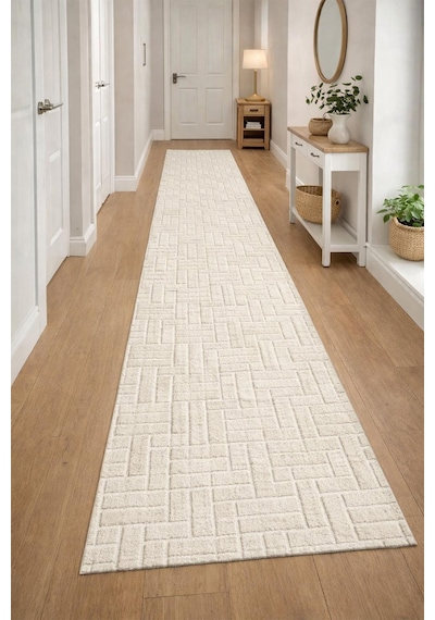 Raschel Carpet Kaymaz Taban Moopy Krem Bukleli Yumuşak Soft Dokuma Yolluk Halı Antialerjik Yolluk Lp1001a Krem Krem