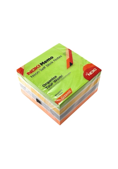 Noki Memo 75X75 Neon Gizemli Yapışkanlı Küp Blok 400 Yaprak