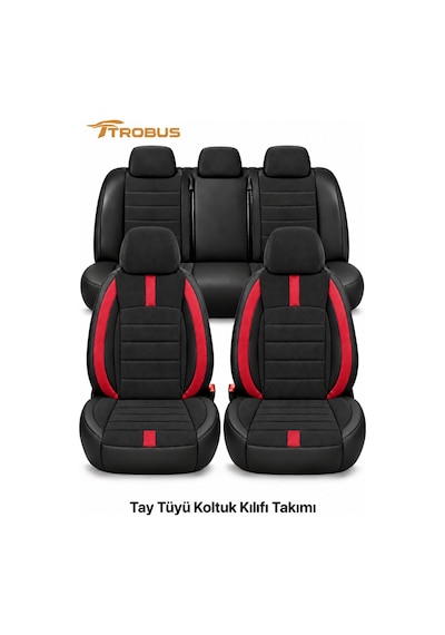 Opel Combo 2013-2018 Uyumlu Nergis Serisi Ortopedik Tay Tüyü Oto Koltuk Kılıfı Kırmızı