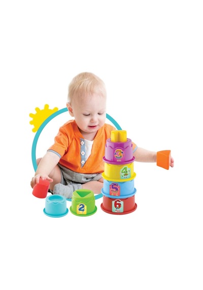 Silindir Kule Bultak Renkli Bebek Çocuk Oyuncak Eğitici Öğretici