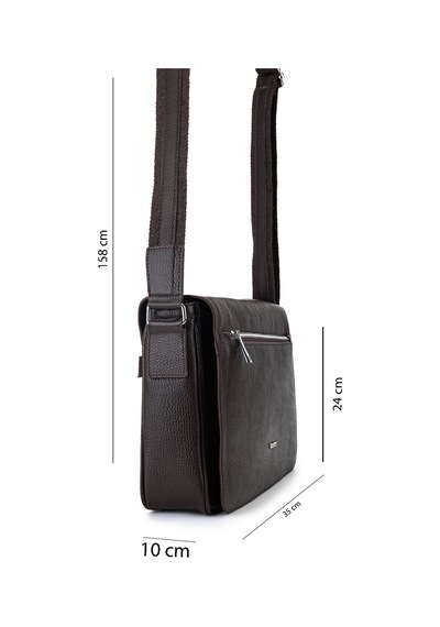 Tamer Tanca Unisex Hakiki Deri Kahverengi Postacı Çanta 1012 2032 Cnt Y26 Kahve