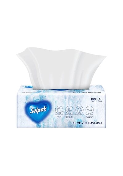 Selpak El Ve Yüz Havlusu 100lü - Kişiye Özel Kullanım 3'li Ekonomik Paket - 3 Adet Tarı