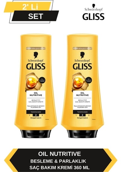 Gliss Oil Nutritive Saç Kremi 2 x 360 ML